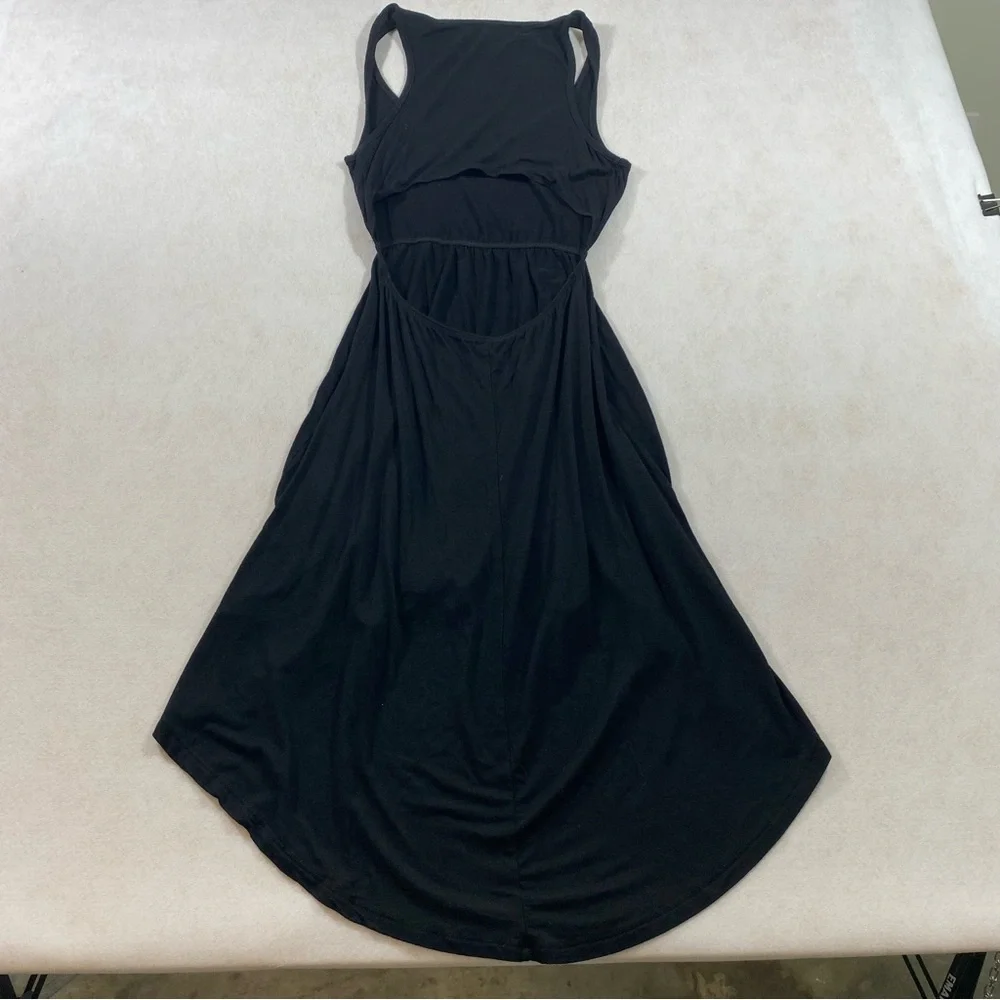 High low Black Dress Open Back Sleeveless Jersey High Low Black Medium - Picture 10 of 10